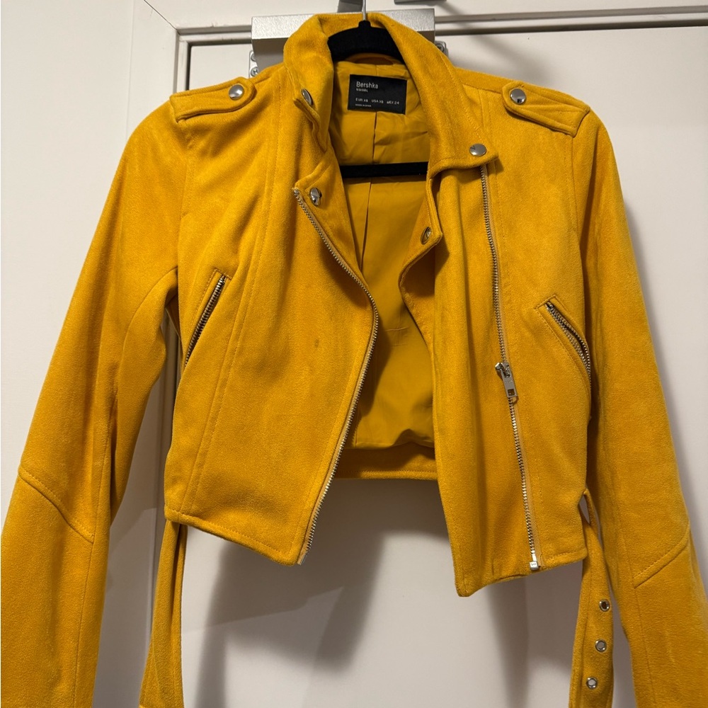 Bershka Mustard Leather Jacket